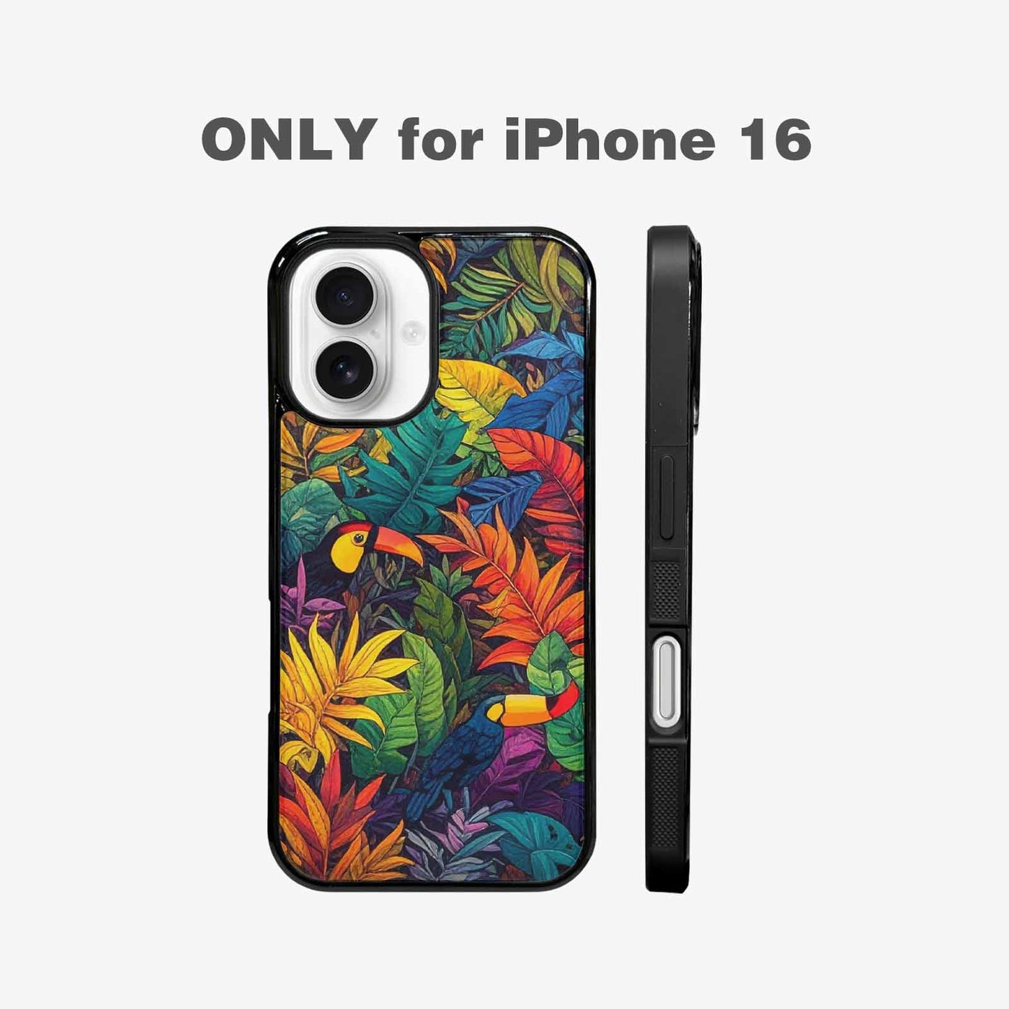 iPhone 16 Case — Toucan Jungle Toucan Jungle Pattern Hundreds, Custom Art Phone Cover