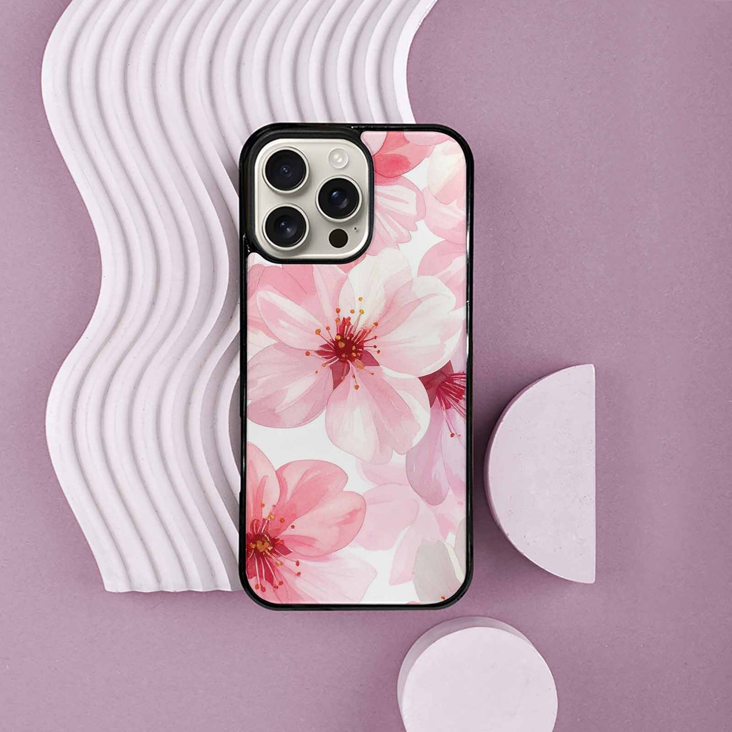 iPhone 16 Pro Max Case — Japanese Cherry Blossom Pattern Sakura Flowers, Unique Phone Case Design