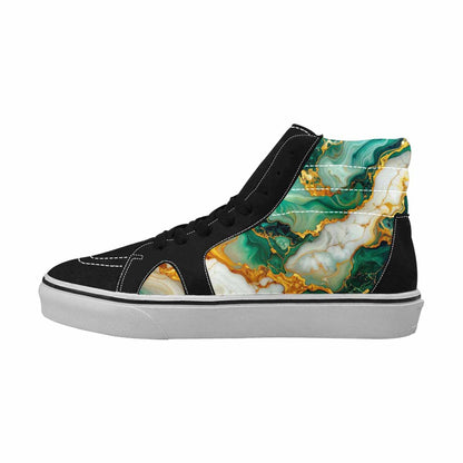 MEN'S Marble Gold High Top Canvas Dark Academia Custom Sneakers