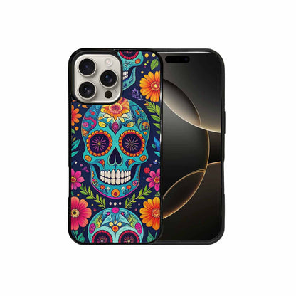iPhone 16 Pro Max Case — Rainbow Sugar Skull Weave 3 Personalized, Custom Designed Case Cover