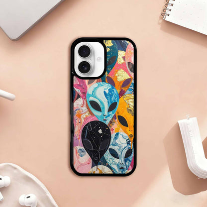 iPhone 17 Case — Aliens Marblealiens Pattern Alien Scifi, Custom Art Phone Cover