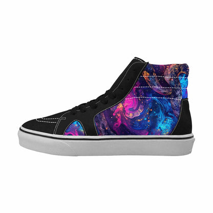 MEN'S Galaxy Snake Print High Top Canvas Wallpaper Art Custom Sneakers