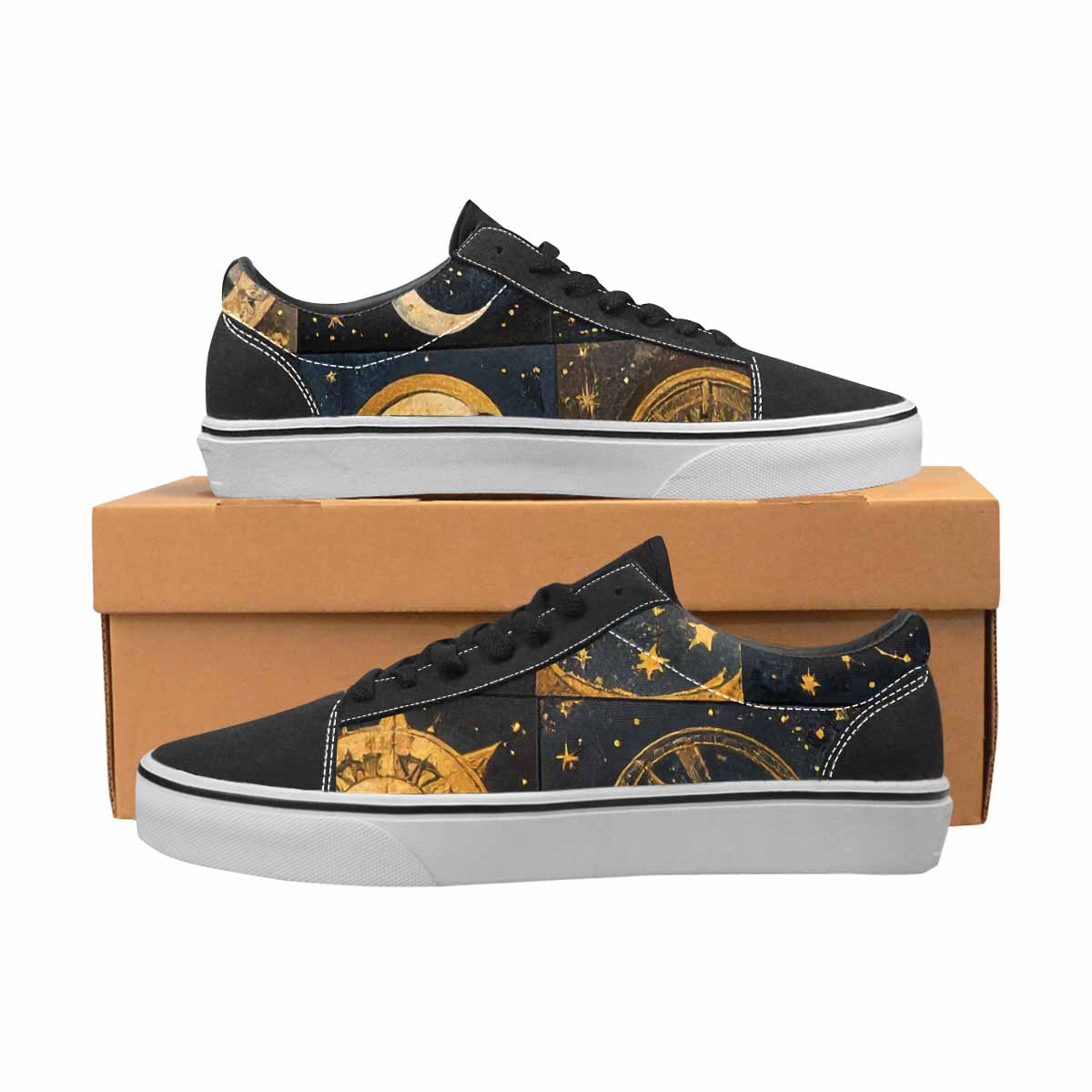 WOMEN'S Zodiac Constellation Star Canvas Lace-Up Dark Academia Custom Sneakers
