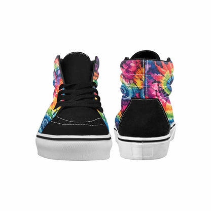 MEN'S Tie High Top Canvas Vibrant Chaos Custom Sneakers