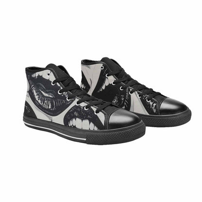MEN'S Googly Cartoon Mouths High Top Canvas Aesthetic Custom Shoes