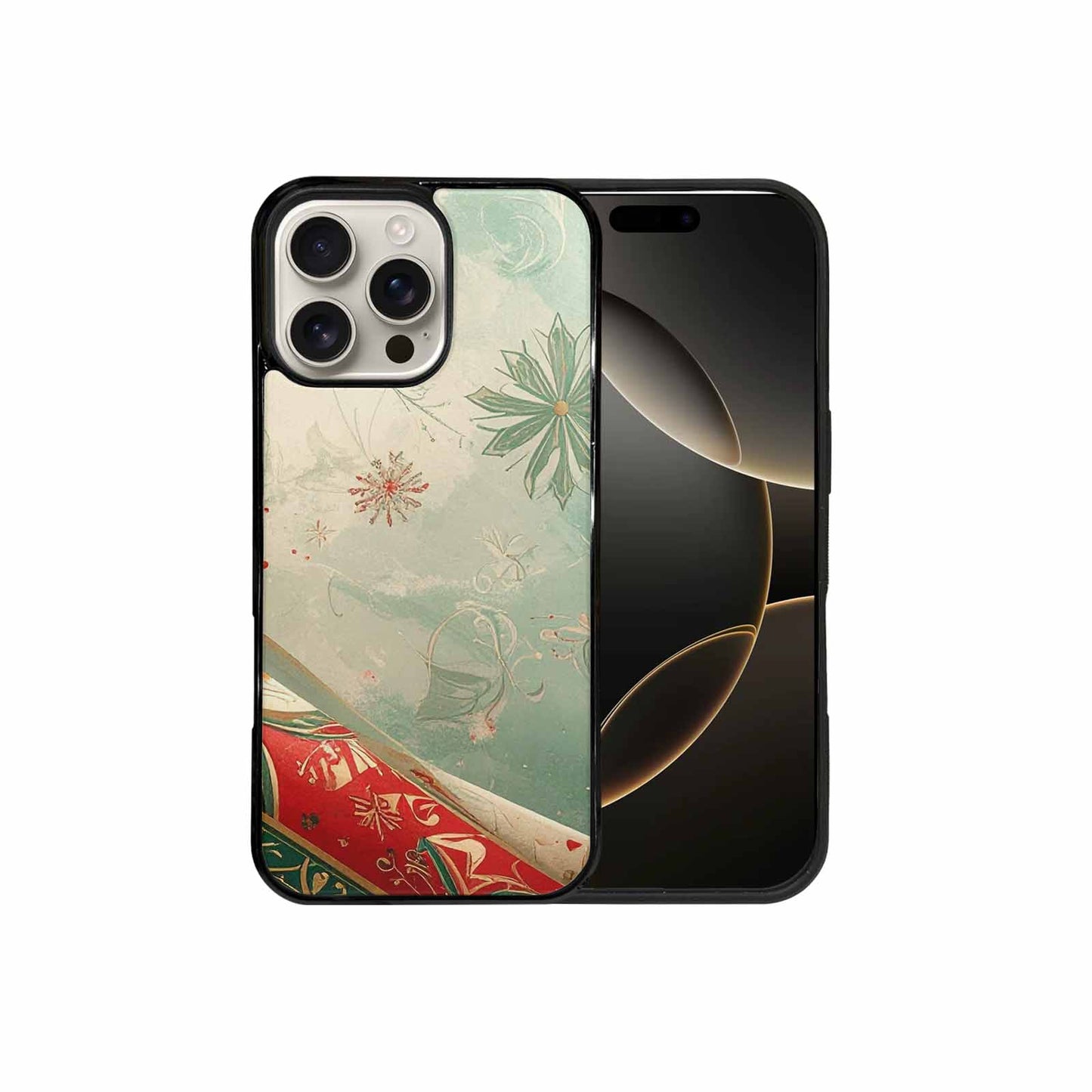 iPhone 16 Pro Max Case — Christmas Wrapping Paper Pattern Art Wallpaper, Custom Art Phone Cover