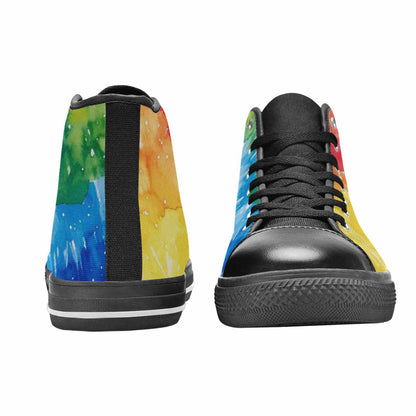 WOMEN'S Tie Dye - High Top Canvas Neon Fantasy Custom Shoes