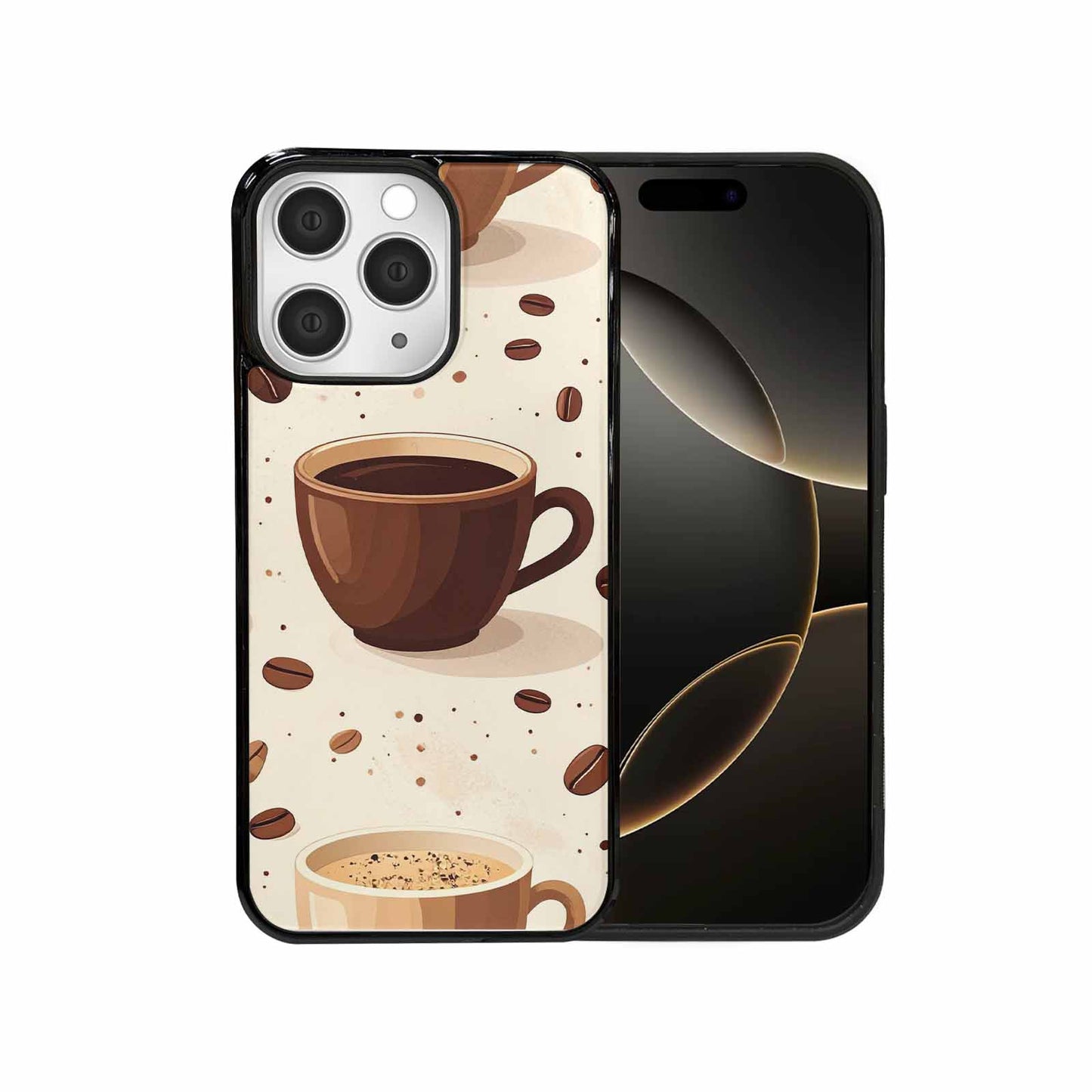 iPhone 15 Pro Max Case — Coffee Cup And Bean Pattern Seamless, Custom Made Phone Cover