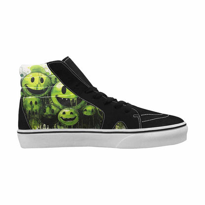 MEN'S Melting Moon Smiley High Top Canvas Wallpaper Art Sneakers