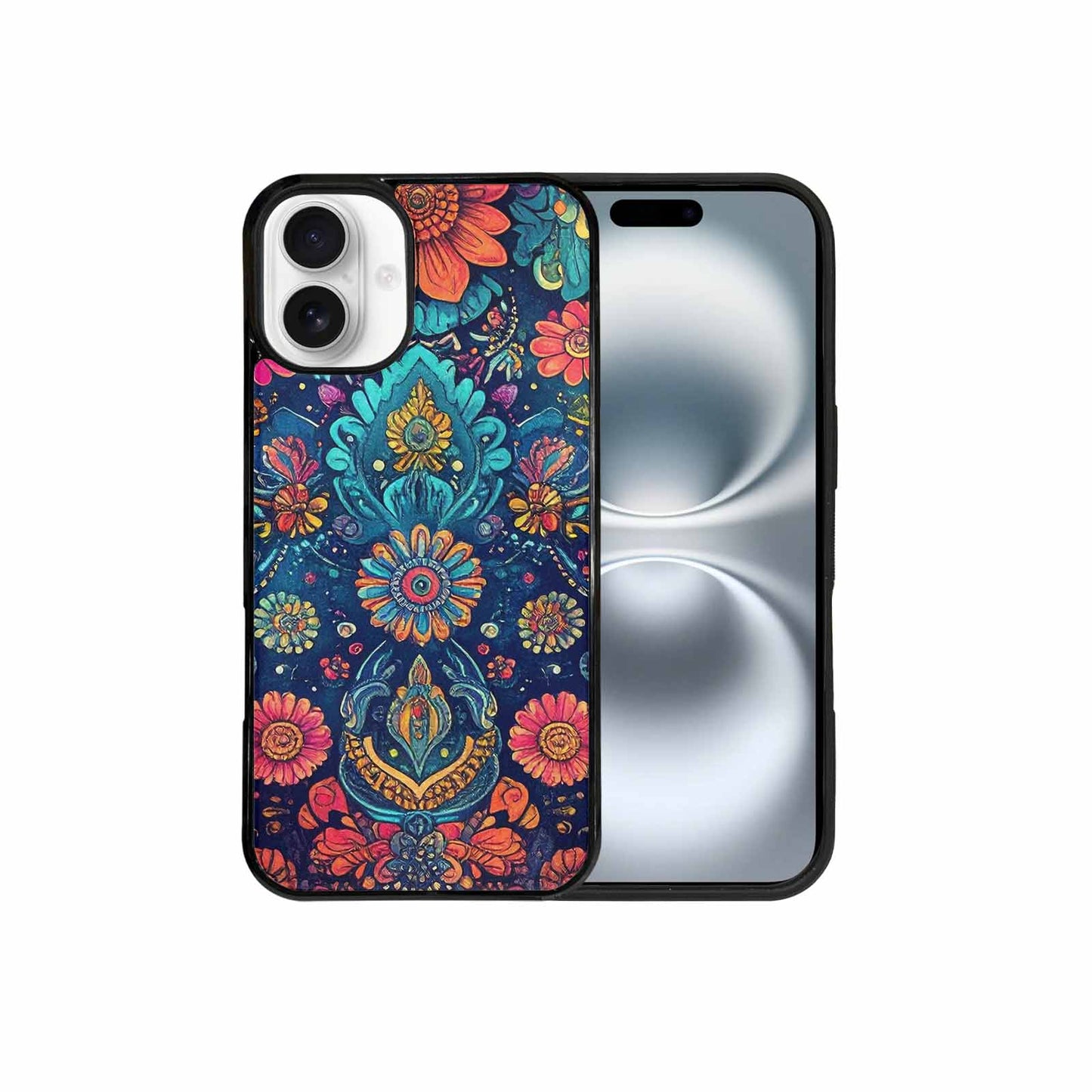 iPhone 16 Plus Case — Paisley Mandala, Custom Printed Phone Case