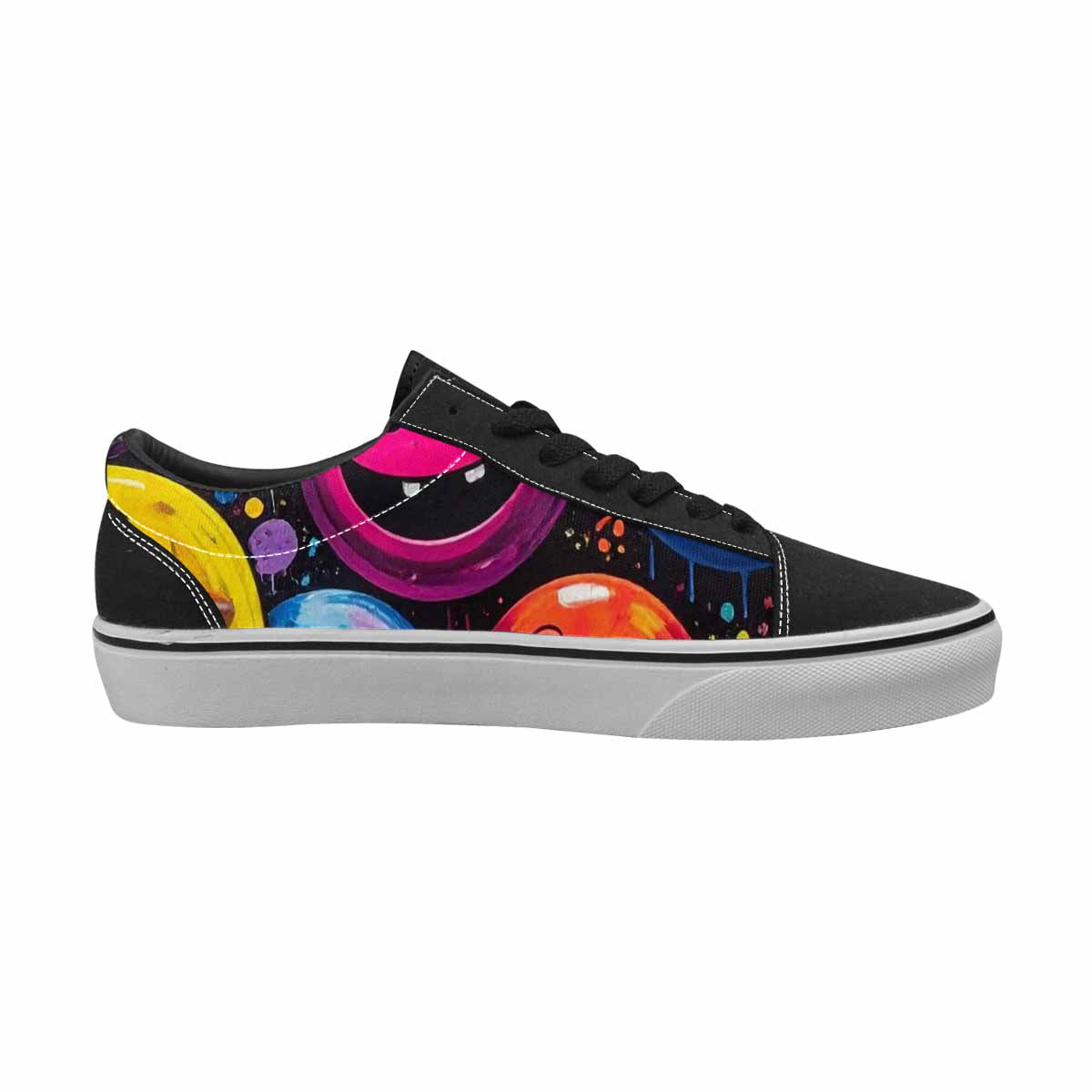 WOMEN'S Smiley Faces  Glow Lace-Up Canvas Cottagecore Sneakers