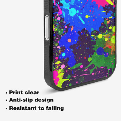 iPhone 16 Plus Case — Neon Paint Splatter Custom, Personalized Phone Case