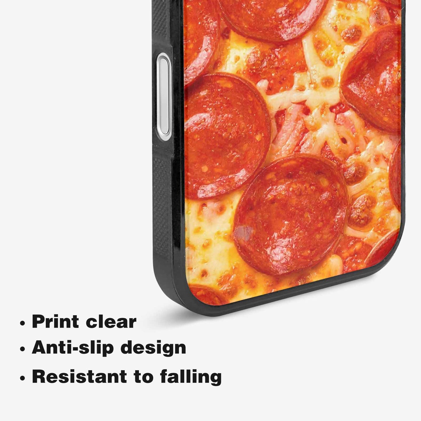 iPhone 16 Case — Pepperoni Pizza Background Art Filling Entire, Personalized Phone Case