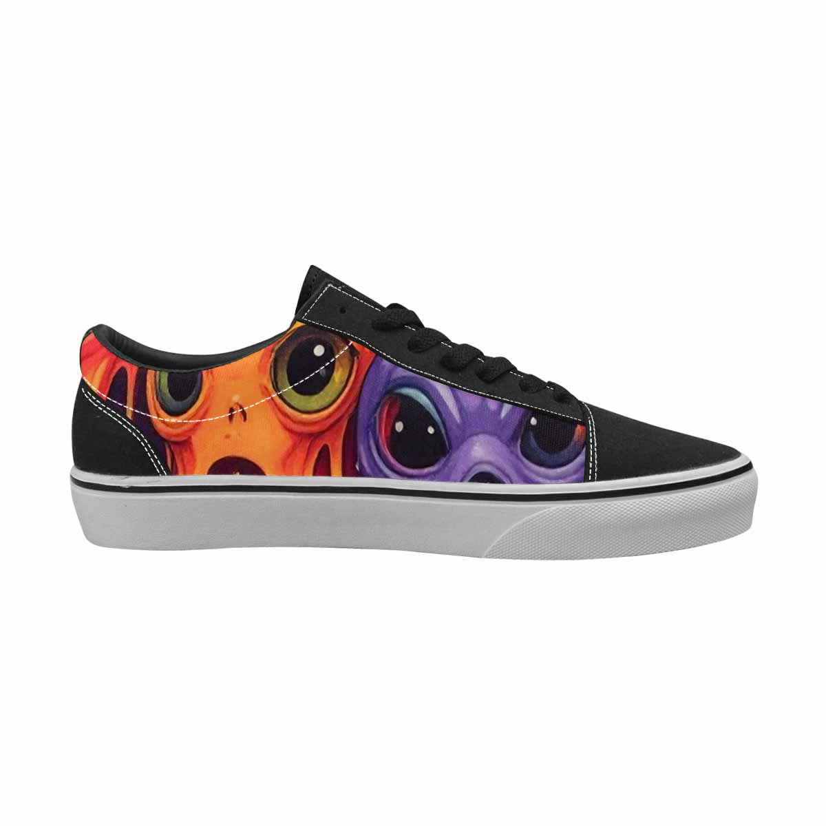 WOMEN'S Melting Aliens Lace-Up Canvas Surreal Custom Shoes