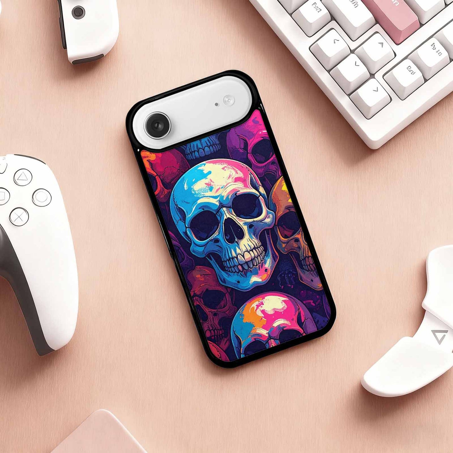 iPhone 17 Air Case — Iridescent Millions Of Paw Gothic Skulls, Unique Phone Case Design