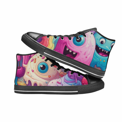 MEN'S Melting Icecream Monster Cherry High Top Canvas Dark Academia Custom Shoes
