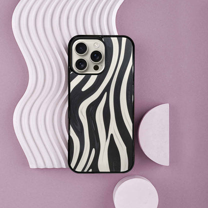 iPhone 16 Pro Max Case — Modern Zebra Stripe Custom Personalized Phone, Custom Phone Case