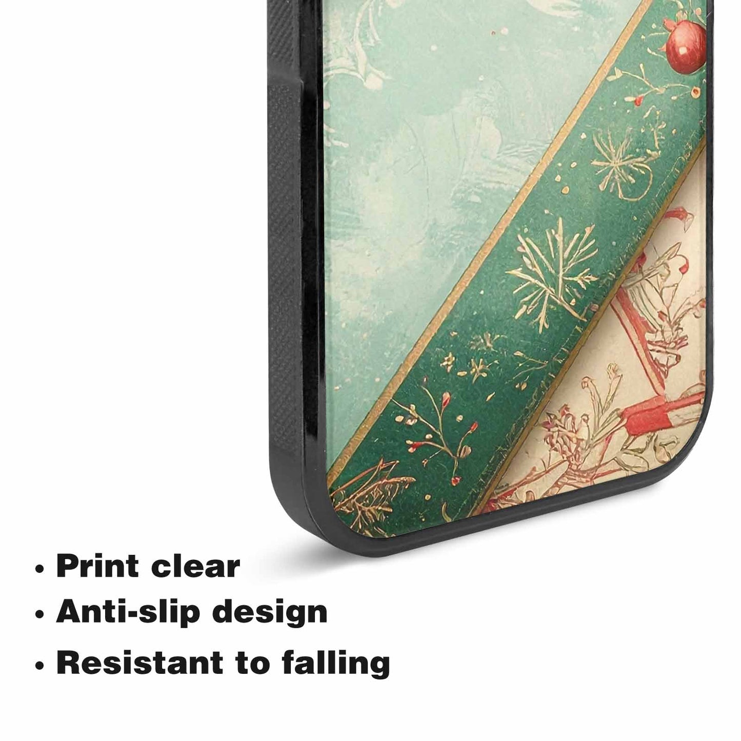 iPhone 15 Plus Case — Christmas Wrapping Paper Pattern Art Wallpaper, Custom Printed Phone Case
