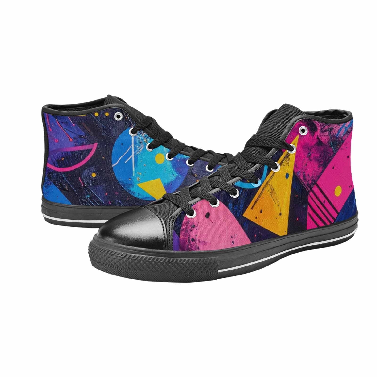 MEN'S Memphis Squiggles Triangles Dots High Top Canvas Dreamcore Shoes