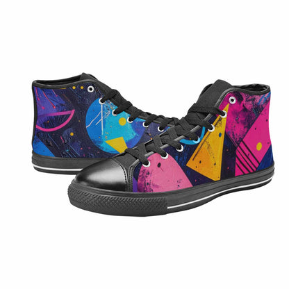 MEN'S Memphis Squiggles Triangles Dots High Top Canvas Dreamcore Shoes