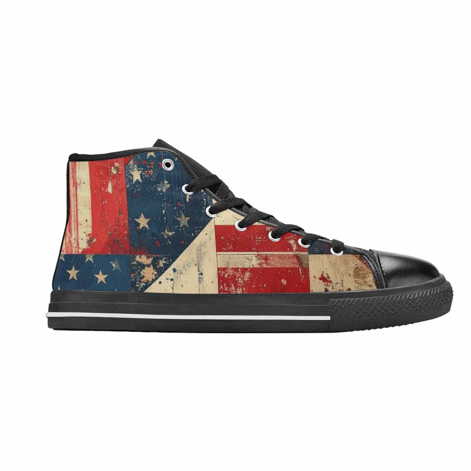 MEN'S American Flag Stars High Top Canvas Surreal Shoes