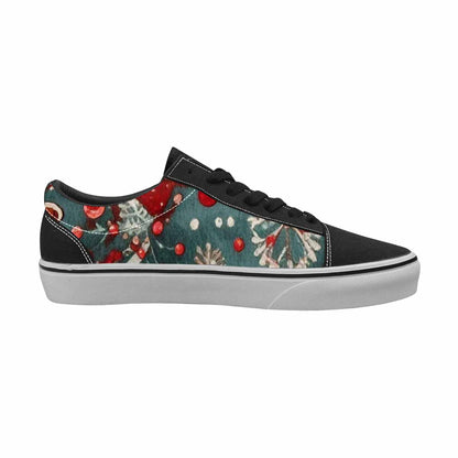 MEN'S Christmas Holly Snowflake Canvas Lace-Up Surreal Custom Shoes