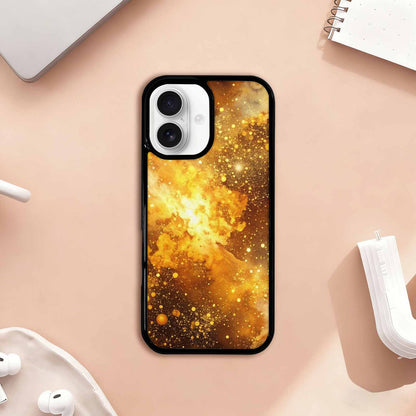 iPhone 17 Case — Galaxy Art Golden Cosmic Galaxy Space, Custom Printed Phone Case