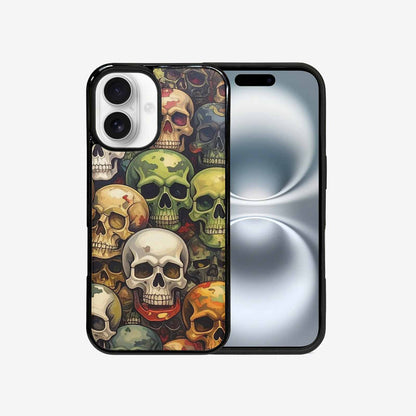 iPhone 16 Case — Skulls Pattern Hundreds Of Sma, Custom Phone Case