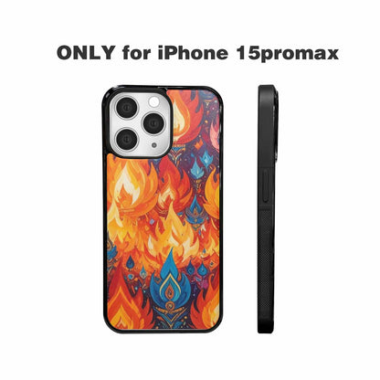 iPhone 15 Pro Max Case — Flame Burst Full Color Vibrant Flame, Custom Print Case Cover