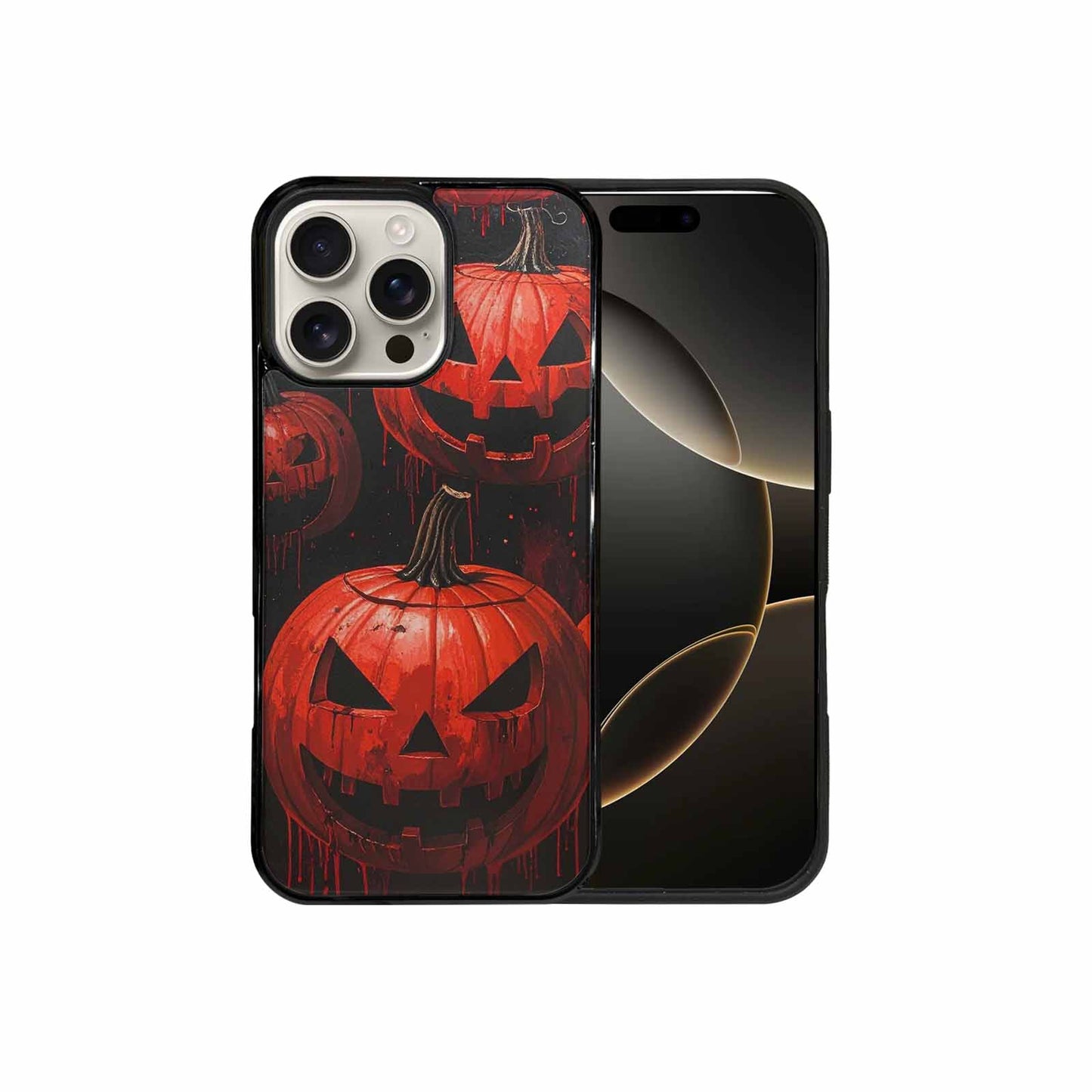 iPhone 16 Pro Max Case — Bloody Pumpkin Face Custom, Original Design Phone Case
