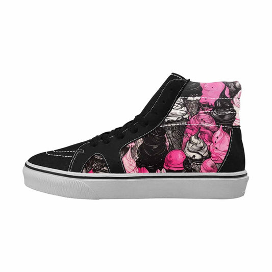 WOMEN'S Ice Cream Motif High Top Canvas Melting Art Custom Sneakers