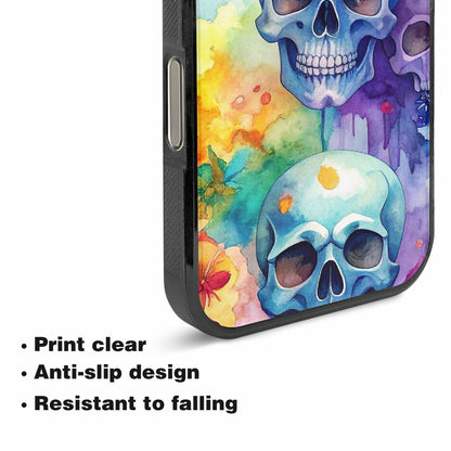 iPhone 16 Pro Max Case — Kulls Watercolor Skulls Small Skull Pattern, Customized Protective Case