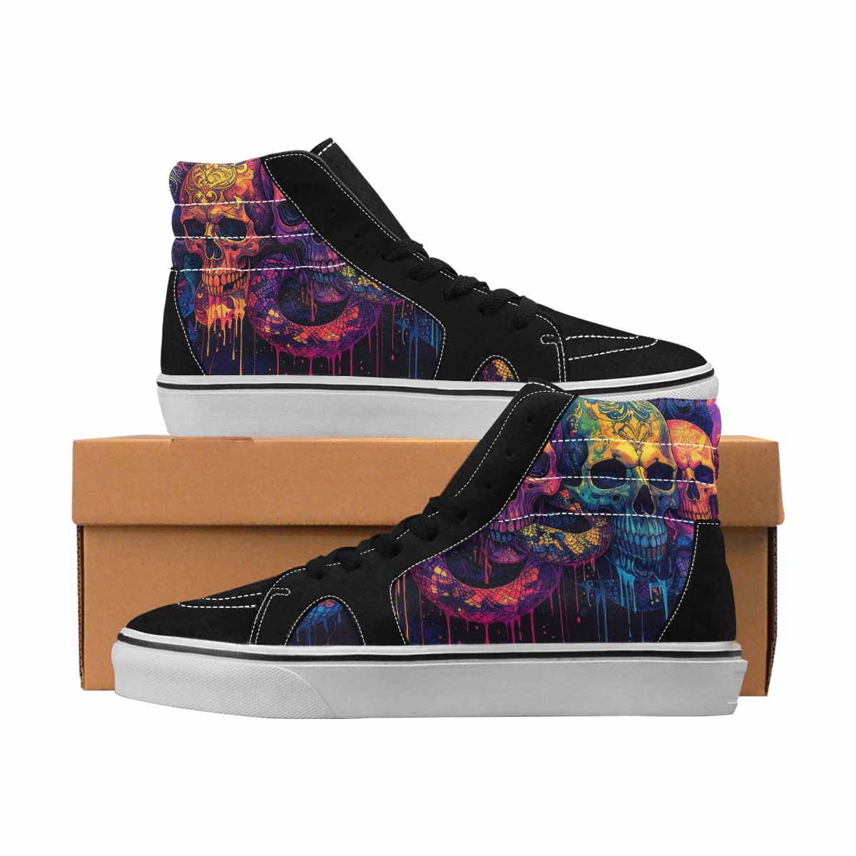 MEN'S Wolves Collage Moon And Skulls Collage Ferion