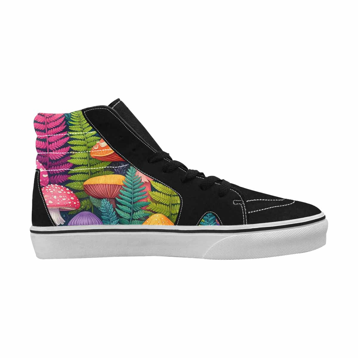 MEN'S Mushrooms  Botanical Mushrooms High Top Canvas Cottagecore Sneakers
