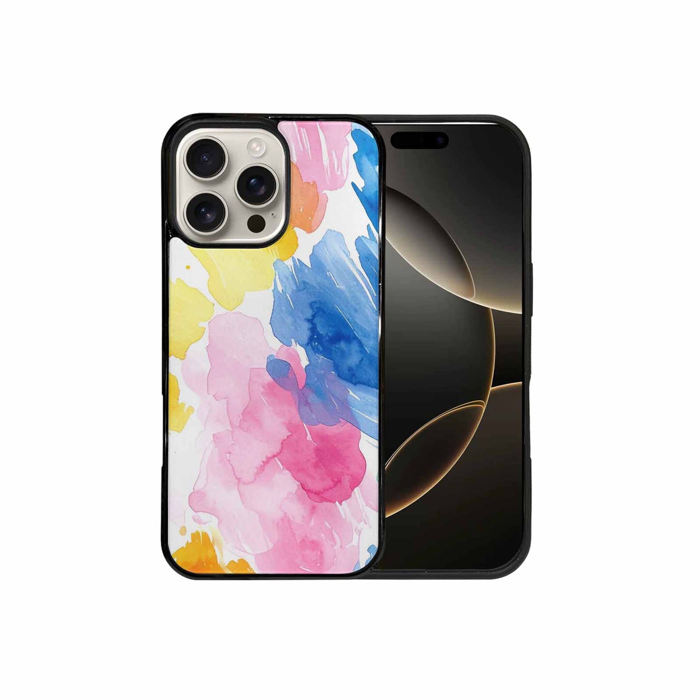 iPhone 16 Pro Max Case — Trans Strong Watercolor Seamless Pattern Vibrant, Custom Printed Phone Case