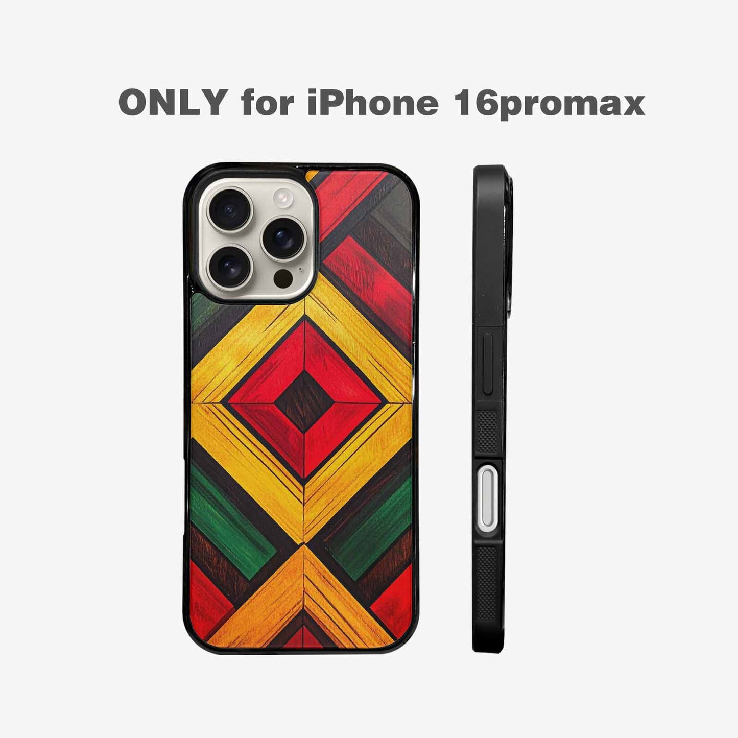 iPhone 16 Pro Max Case — African Kente Cloth Inspired Pattern Geometric, Customized Protective Case