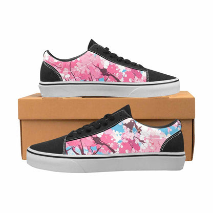 WOMEN'S Cherry Blossom Branch Cherry Lace-Up Canvas Surreal Shoes
