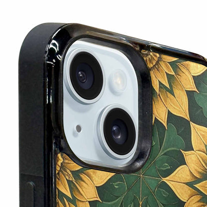 iPhone 15 Case — Sunflower Mandala Kaleidoscope Custom, Personalized Phone Case