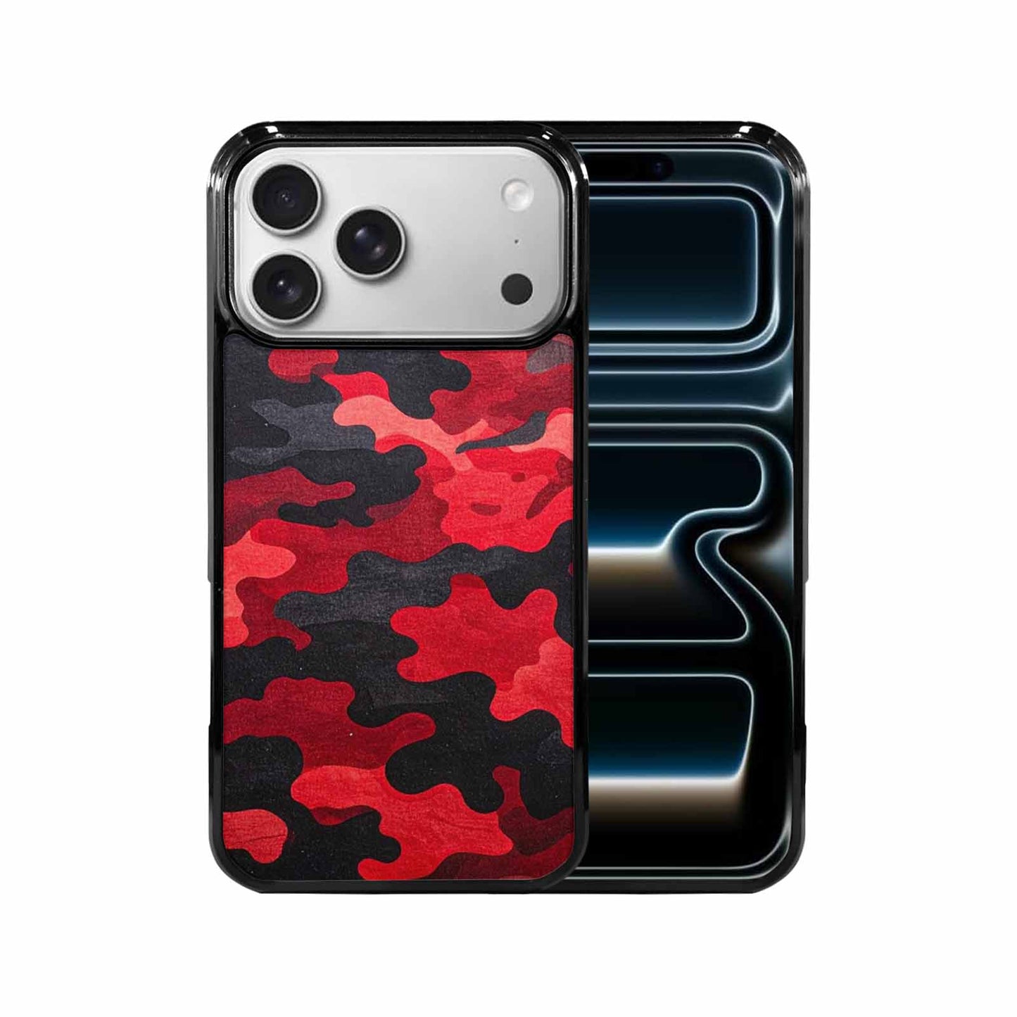 iPhone 17 Pro Max Case — Tactical Camo Red Black Custom Camo, Custom Made Phone Cover