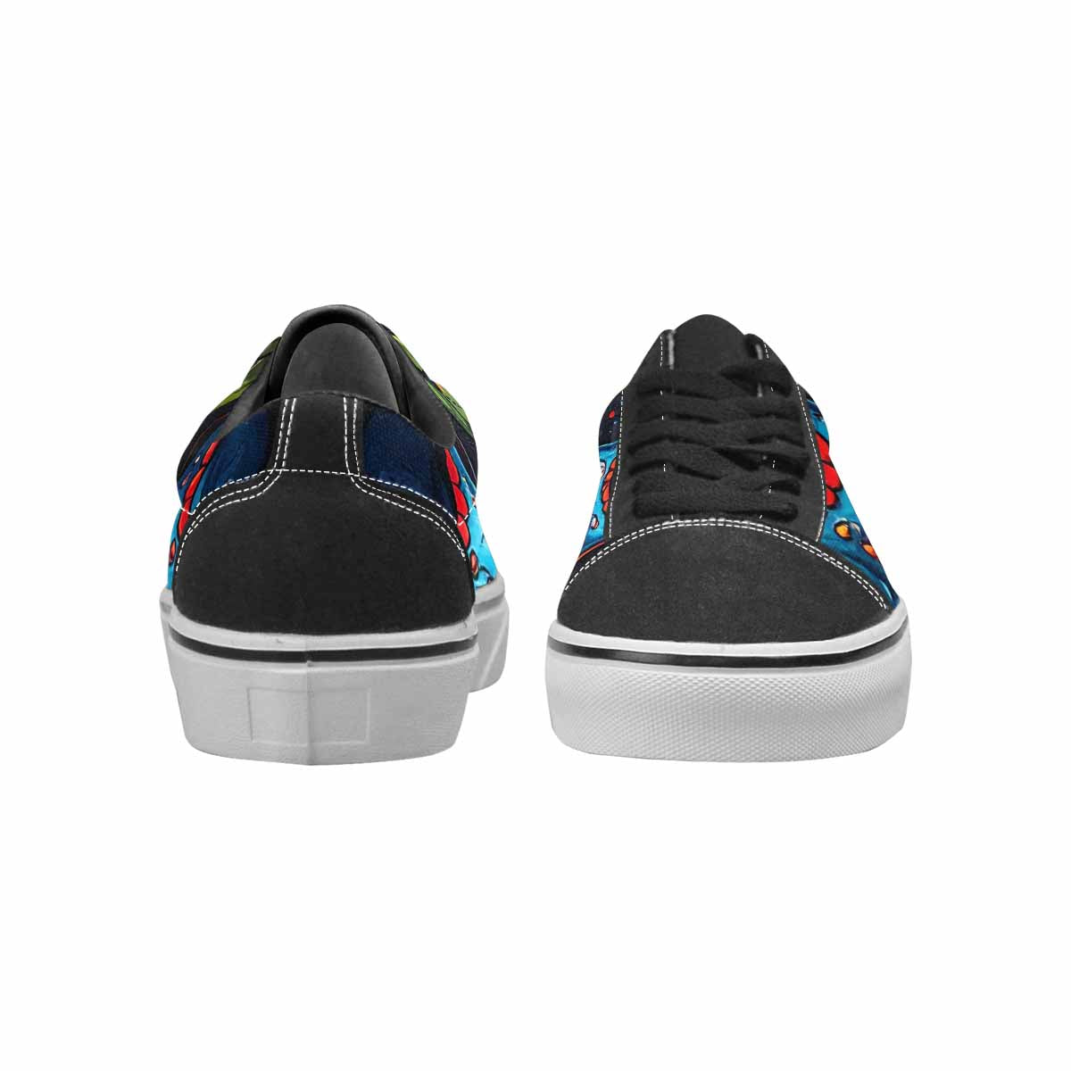 WOMEN'S Graffiti Skull Canvas Lace-Up Grunge Sneakers