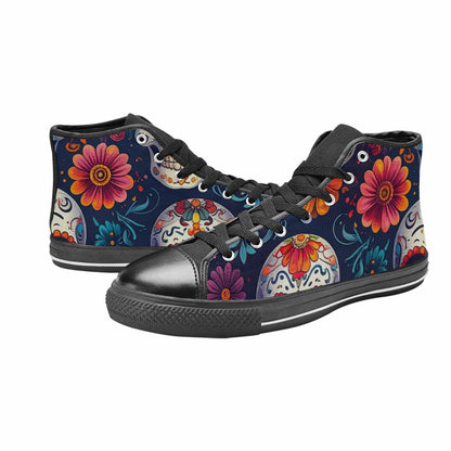 MEN'S Day Of Dead Sugar Skull High Top Canvas Y2K Shoes
