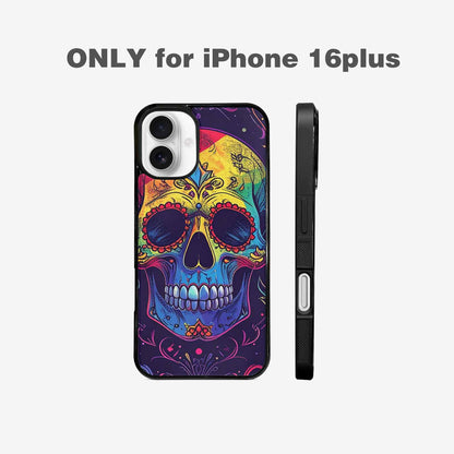 iPhone 16 Plus Case — Pride Flag Skulls Seamless Pattern Vibrant, Personalized Phone Case