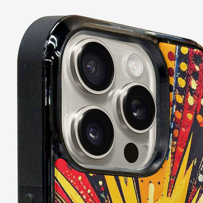 iPhone 16 Pro Max Case — Comic Halftone Comic Bursts Pattern Hundreds, Unique Phone Case Design