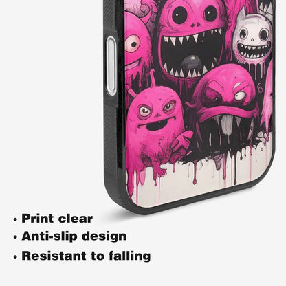 iPhone 16 Plus Case — Monsters General Black Pink Ink Cartoon, Customized Protective Case