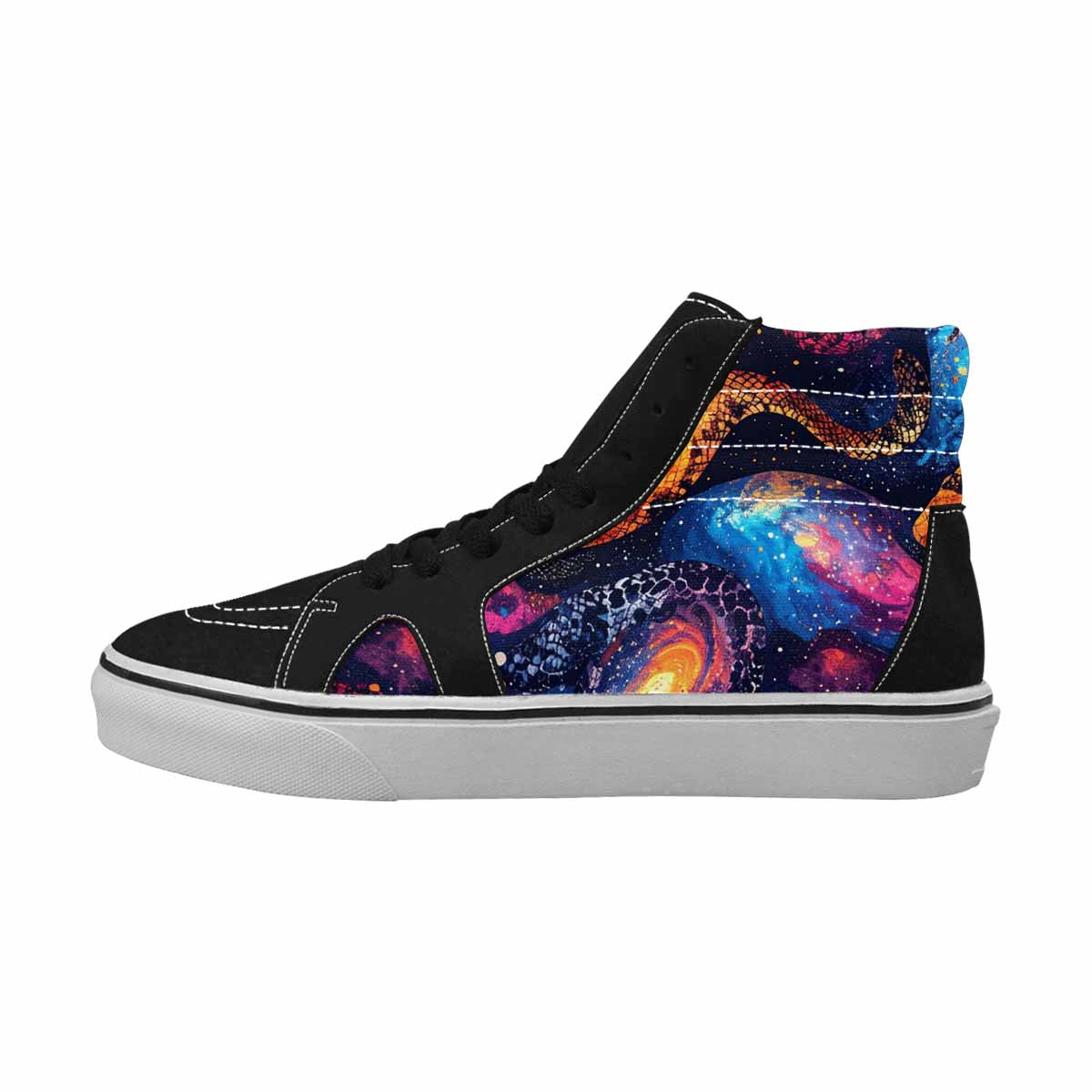 WOMEN'S Galaxy Snake Print High Top Canvas Surreal Shoes