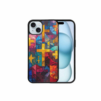 iPhone 15 Plus Case — Faith Cross And Faith Icons Pattern, Custom Designed Case Cover