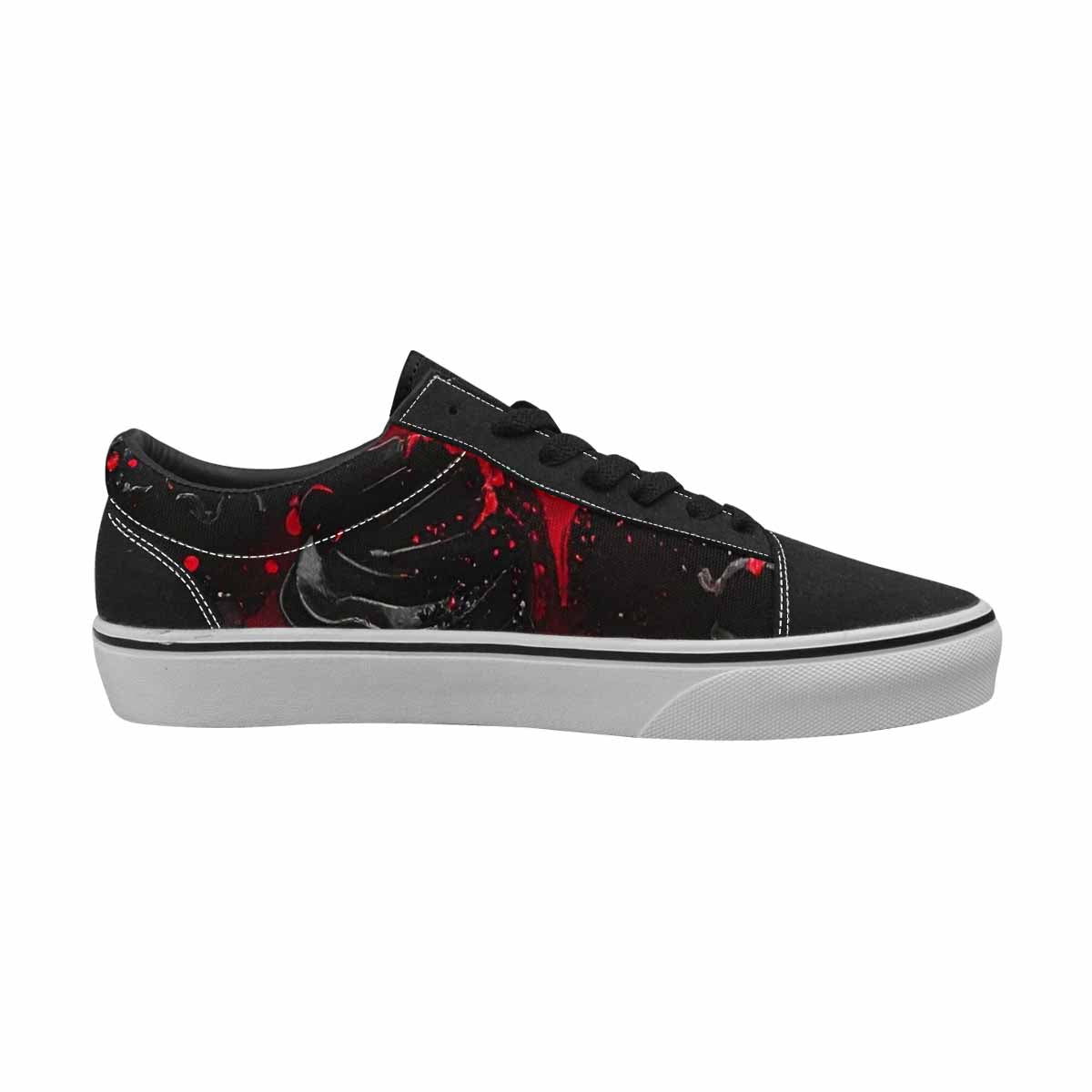 WOMEN'S Ice Cream Motif Lace-Up Canvas Wallpaper Art Custom Sneakers