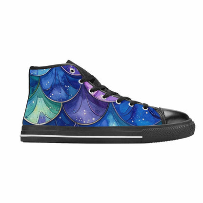 MEN'S Mermaid Scale High Top Canvas Y2K Custom Sneakers
