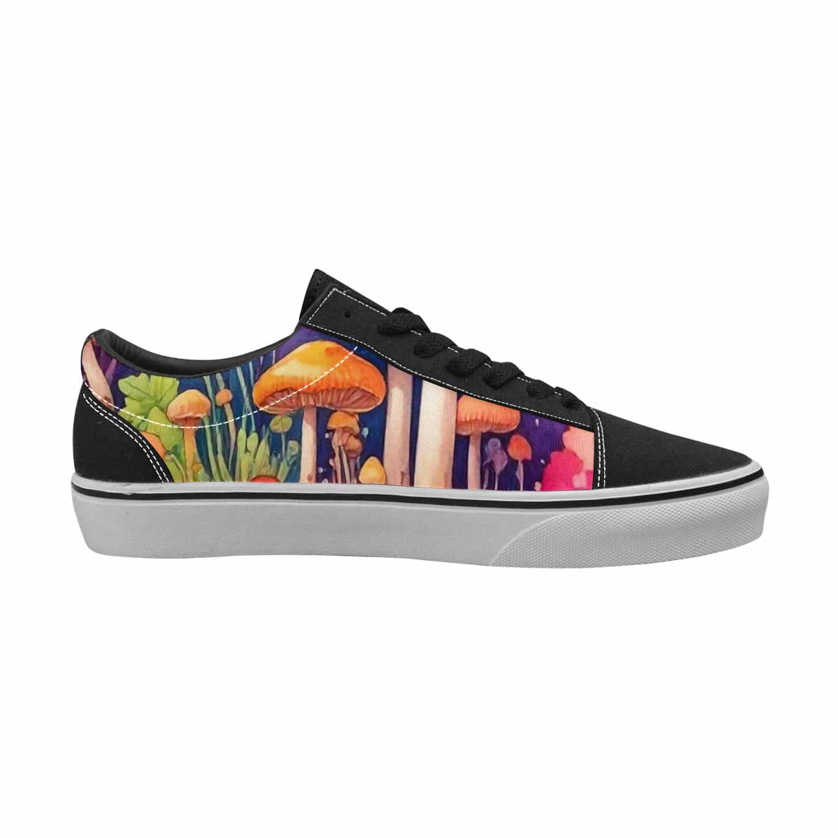 WOMEN'S Mushrooms  Tie Dye Lace-Up Canvas Dark Academia Custom Sneakers