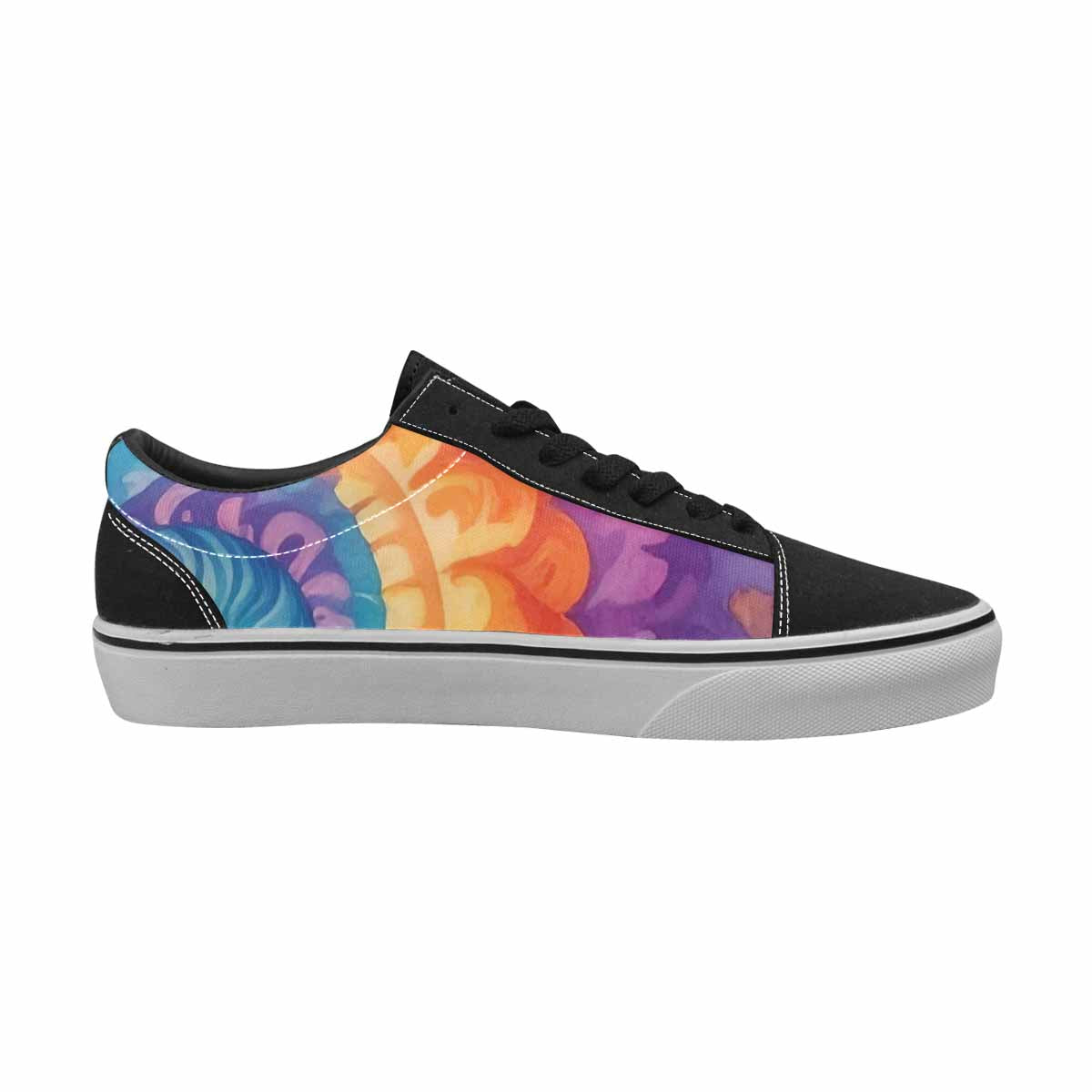 WOMEN'S Tie Dye Swirls Tie Lace-Up Canvas Vivid Custom Sneakers